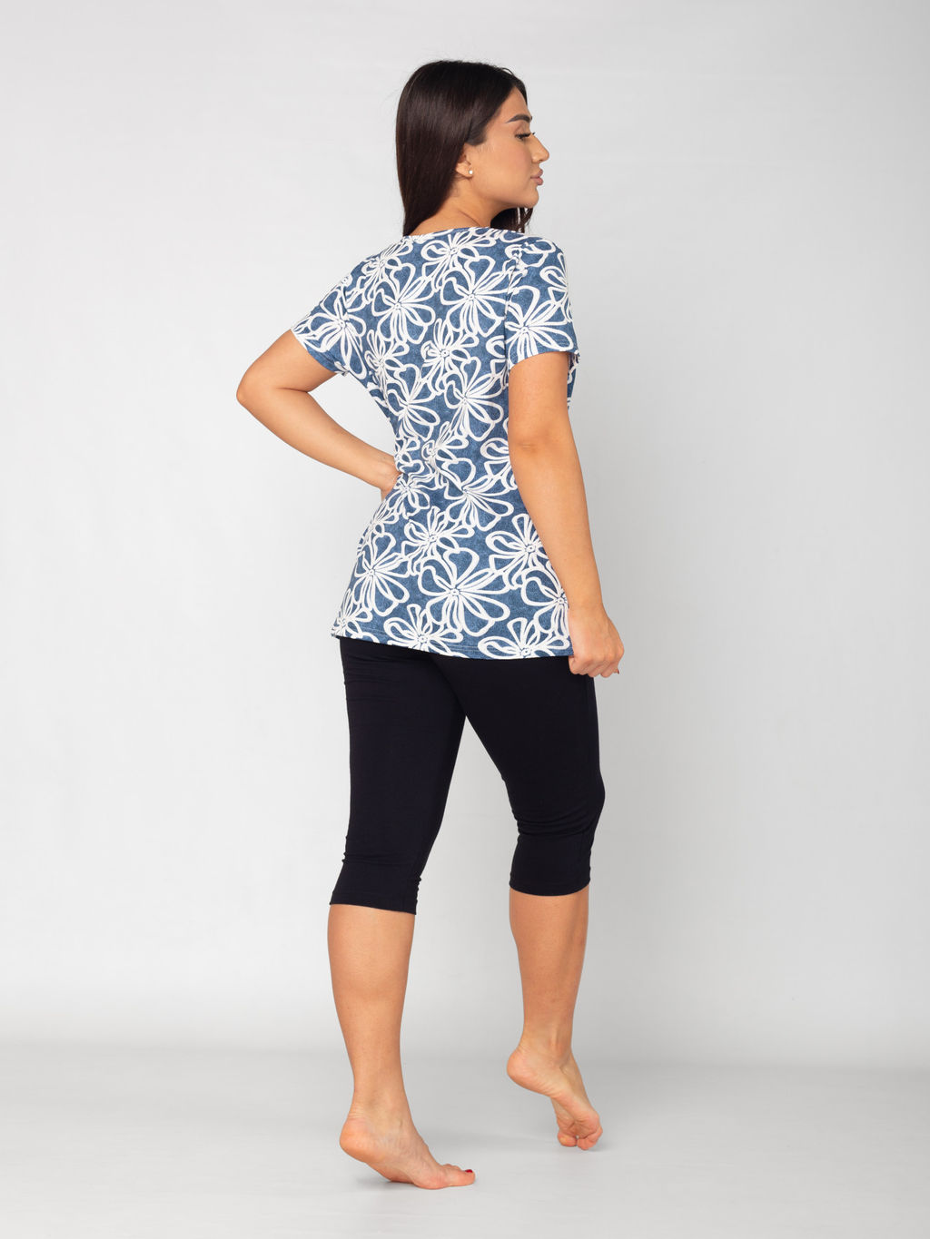 Костюм женский кулирка кабартма с бриджами АВГУСТИНА ИНДИГО - Домтрик фото 2