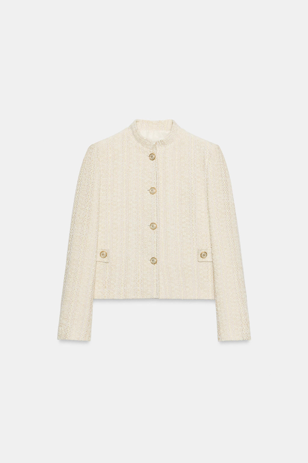 BLAZER ESTRUCTURA HOMBRERAS HILO METALIZADO / Crudo - Zara фото 6