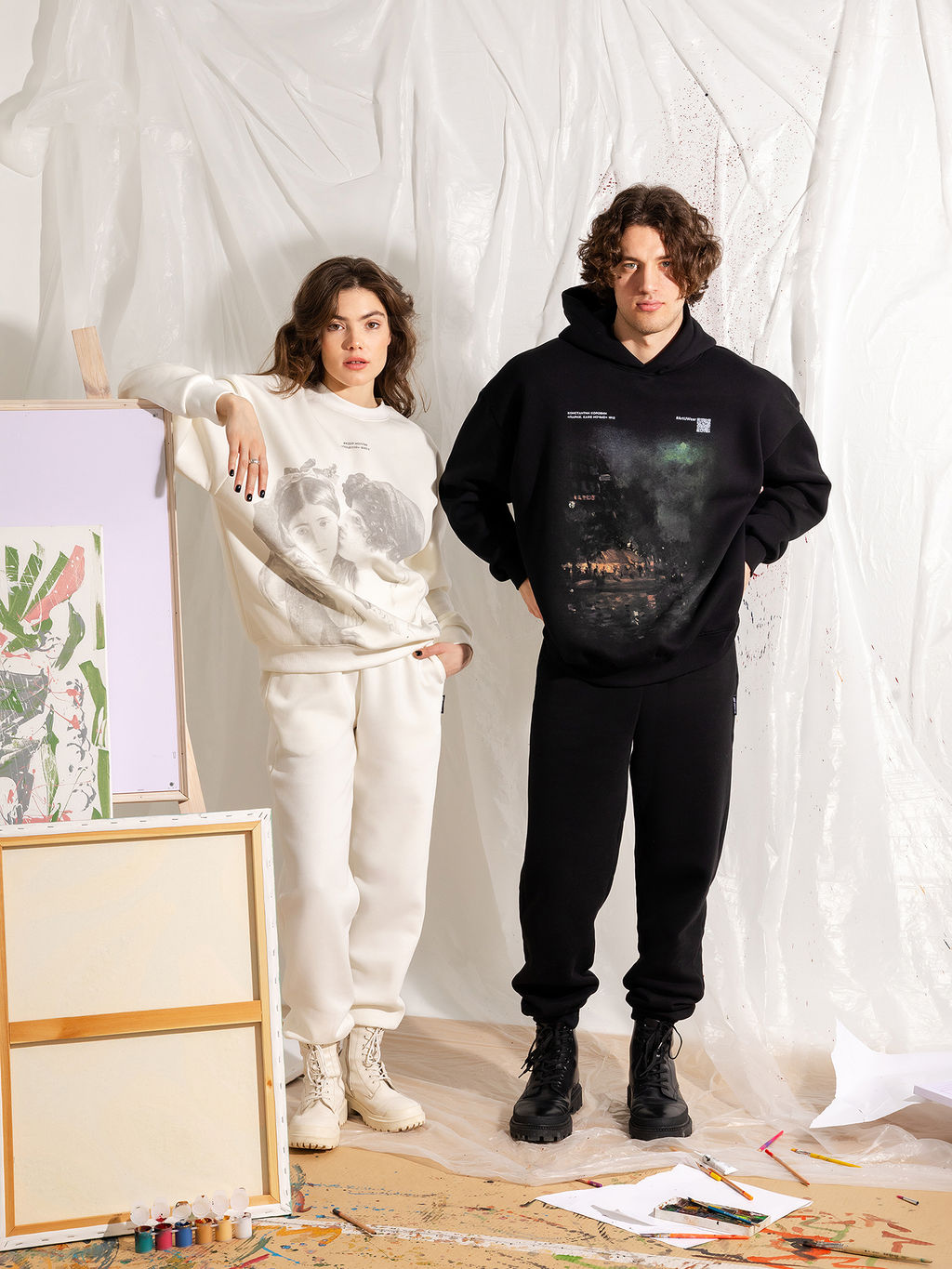 Анорак мужской в черном цвете с принтом в виде картины черный +печать 121816 - Mark formelle фото 12