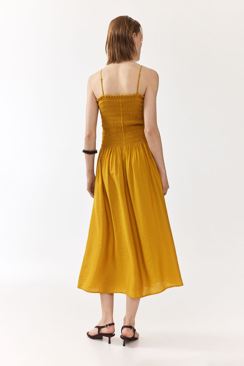 Vestido de tirantes con cuerpo nido de abeja - H&m фото 3
