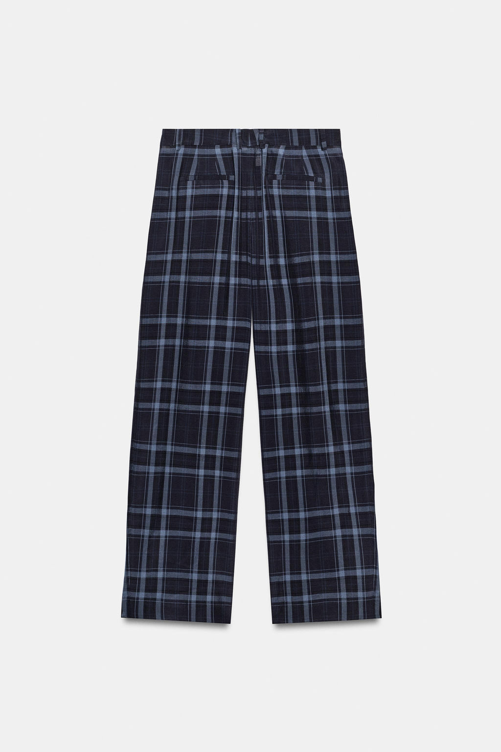 ZW COLLECTION CHECK WIDE-LEG TROUSERS - Zara фото 11