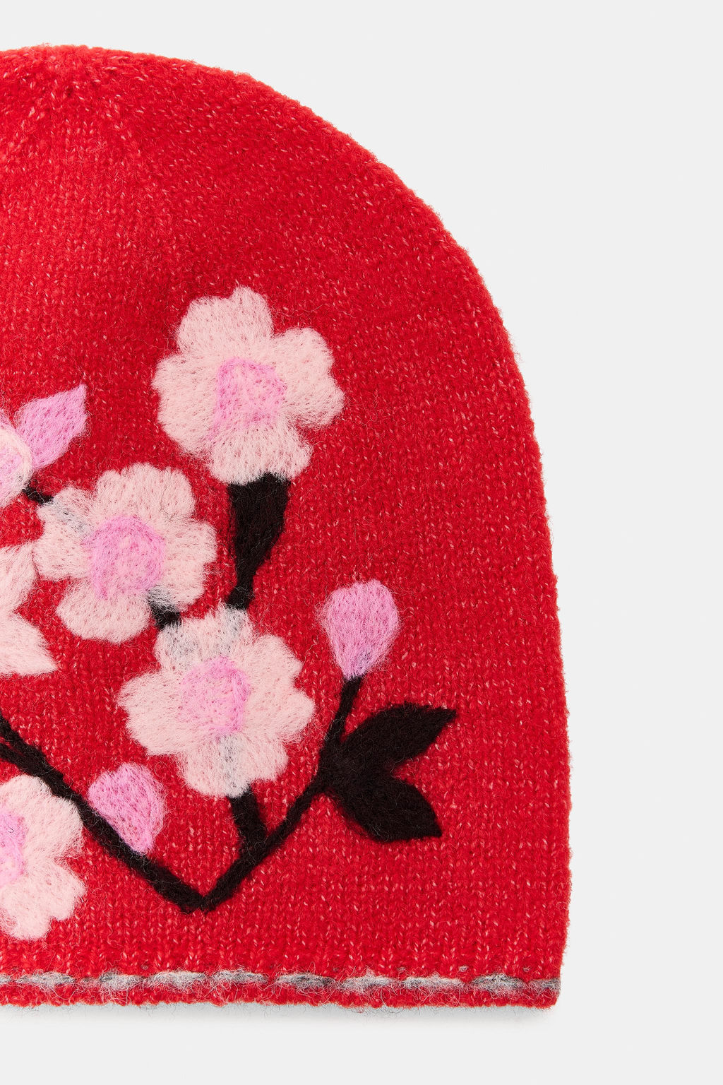 CONTRAST FLORAL BEANIE
