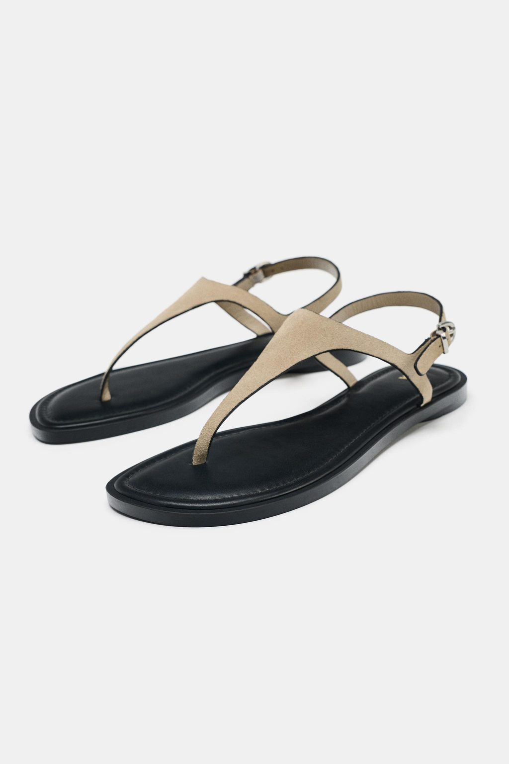 LEATHER BUCKLE-STRAP SANDALS - Zara фото 17
