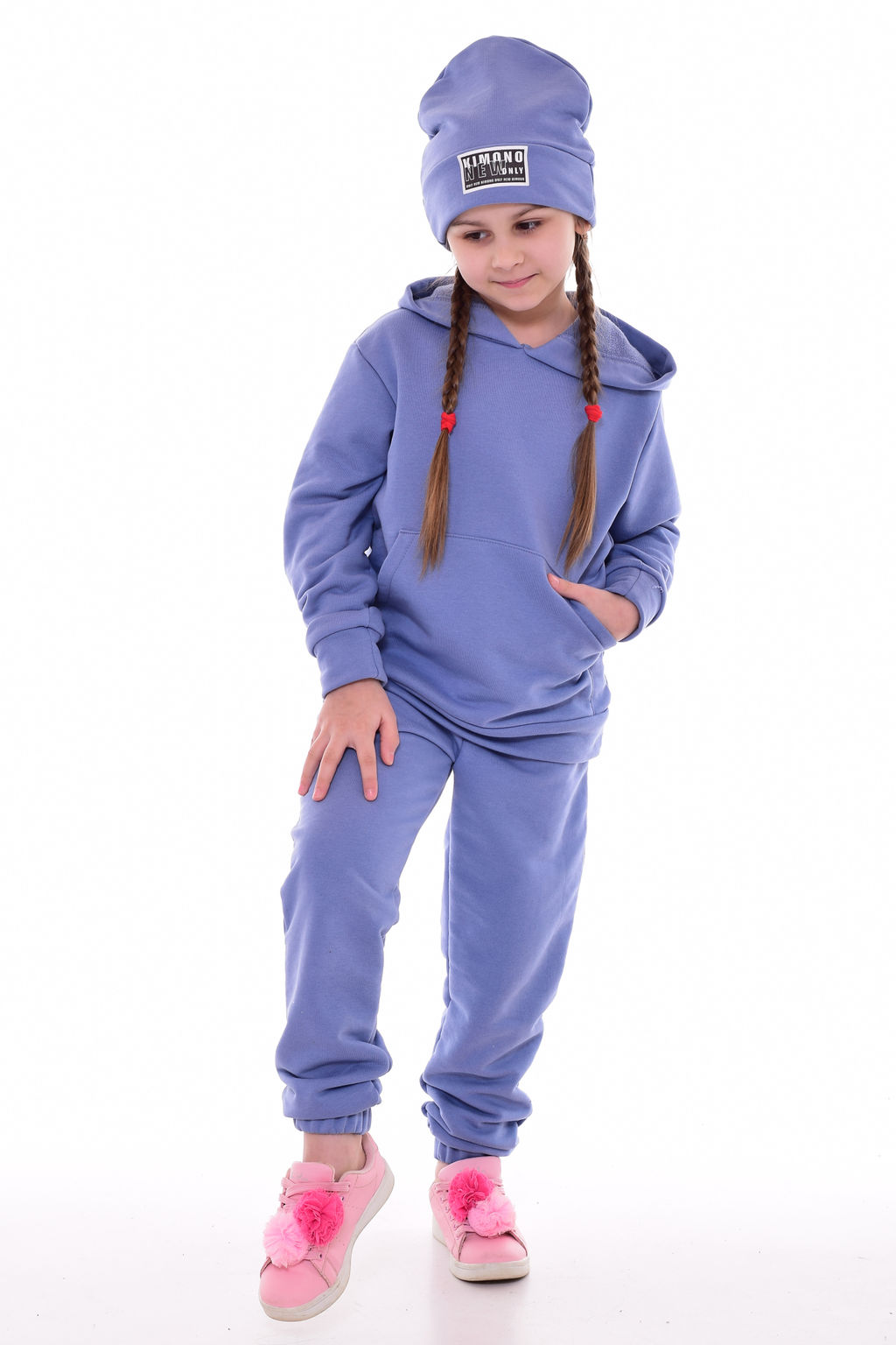 Костюм подростковый с шапкой 12-092б (светлый индиго)