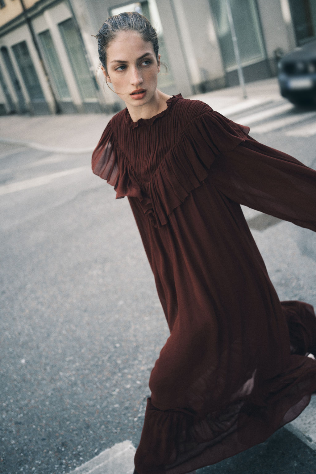 Vestido de gasa con volantes - H&m фото 6