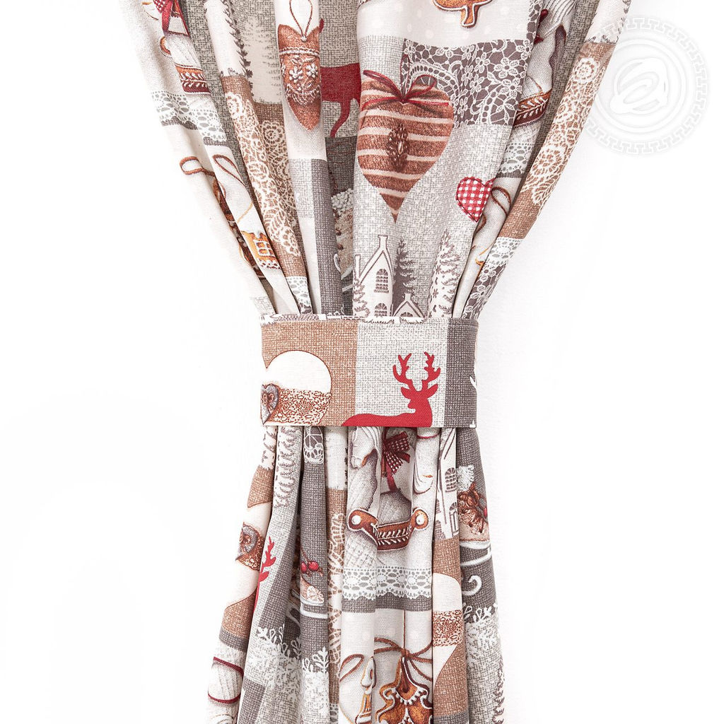 Шторы для кухни с подхватом Лапландия 145*180/Шторы: 2 шт.- 145*180, подхваты: 2 шт. Шторы АРТ ДИЗАЙН для кухни  фото 2