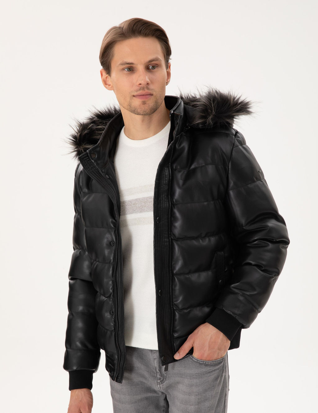 Siyah Deri Ceket - Pierre cardin фото 3
