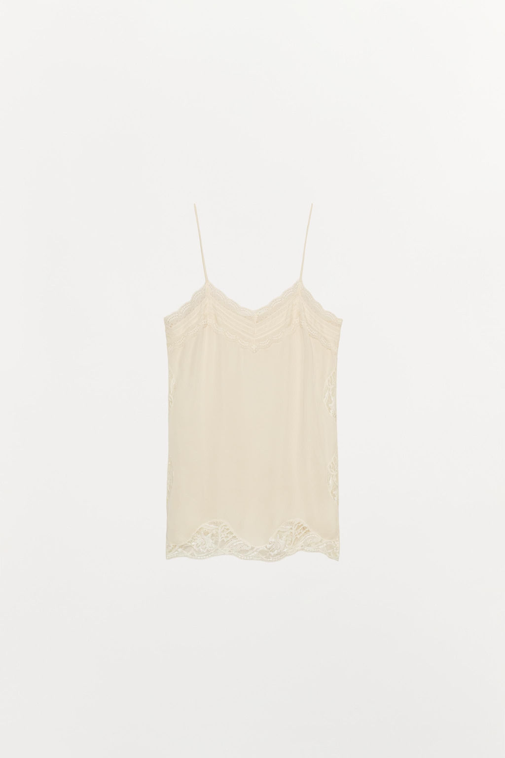 ZW COLLECTION LACE-TRIMMED CAMISOLE TOP - Zara фото 4