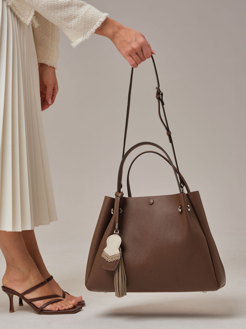 Кожаная сумка Vasilisa DBR 31210 коричневый какао  фото 5