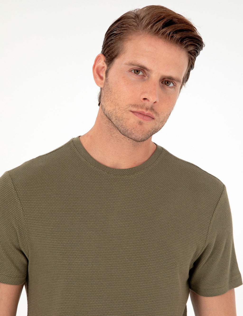 Haki Slim Fit Basic Ti__rt
