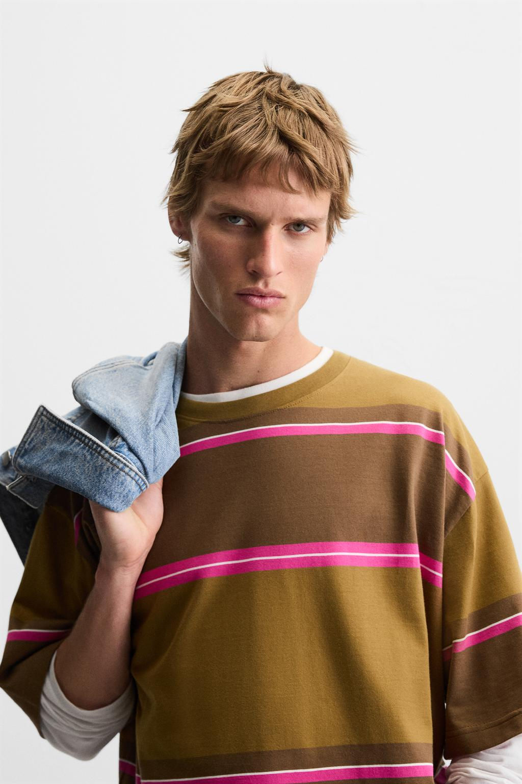 STRIPED JACQUARD T-SHIRT - Zara фото 12