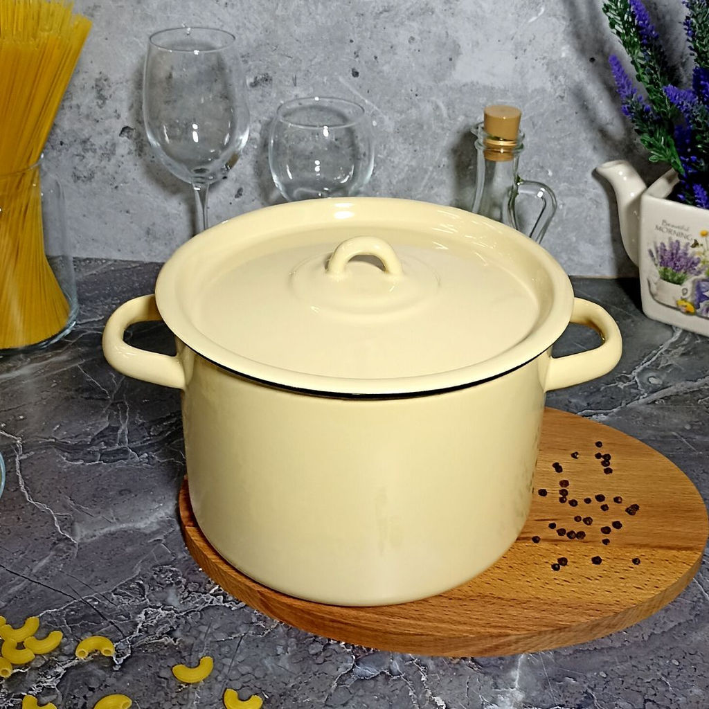 Кастрюля 4,5л 2с17 без рис.крем. - Стальэмаль фото 3