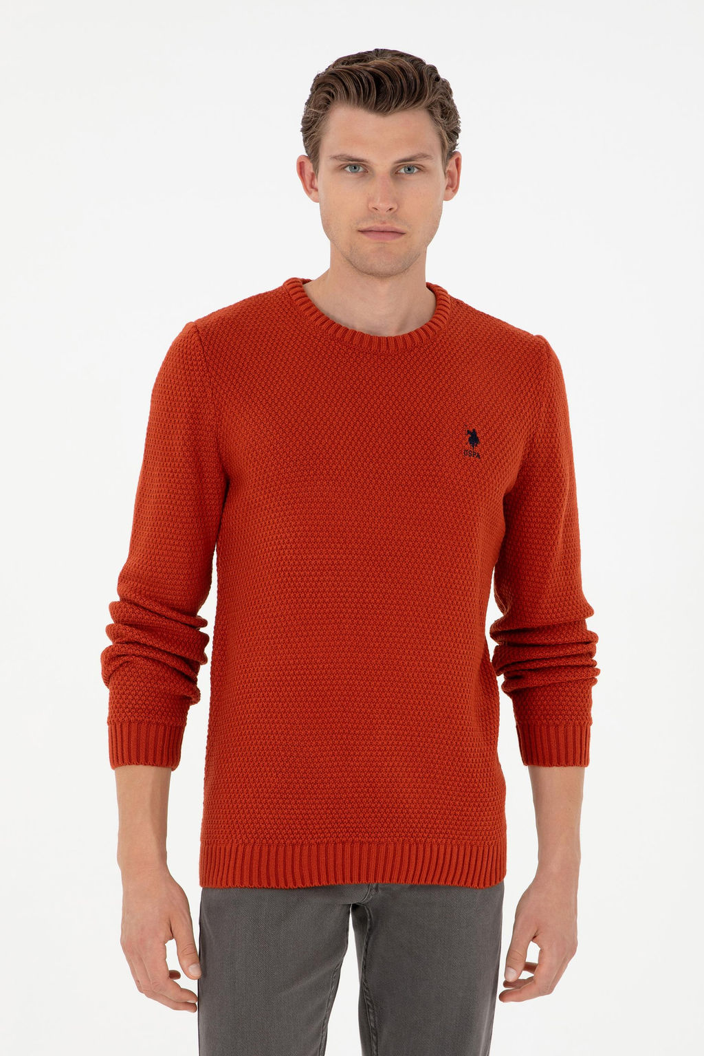 Мужской меланжевый свитер с плиткой Неожиданная скидка в корзине