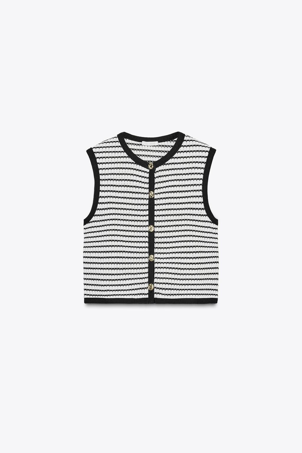JACQUARD BUTTON WAISTCOAT TOP - Zara фото 15