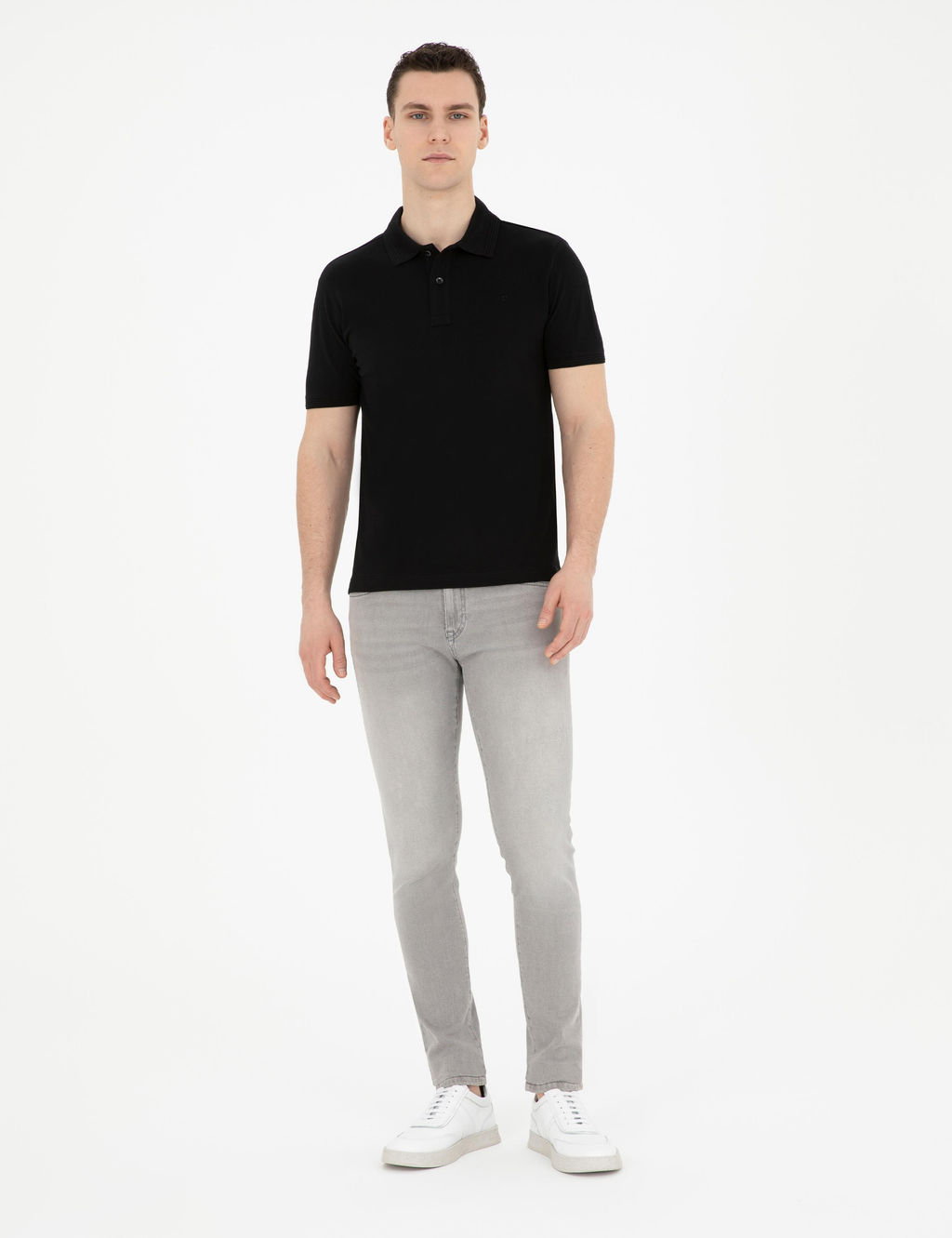 Siyah Slim Fit Basic Ti__rt