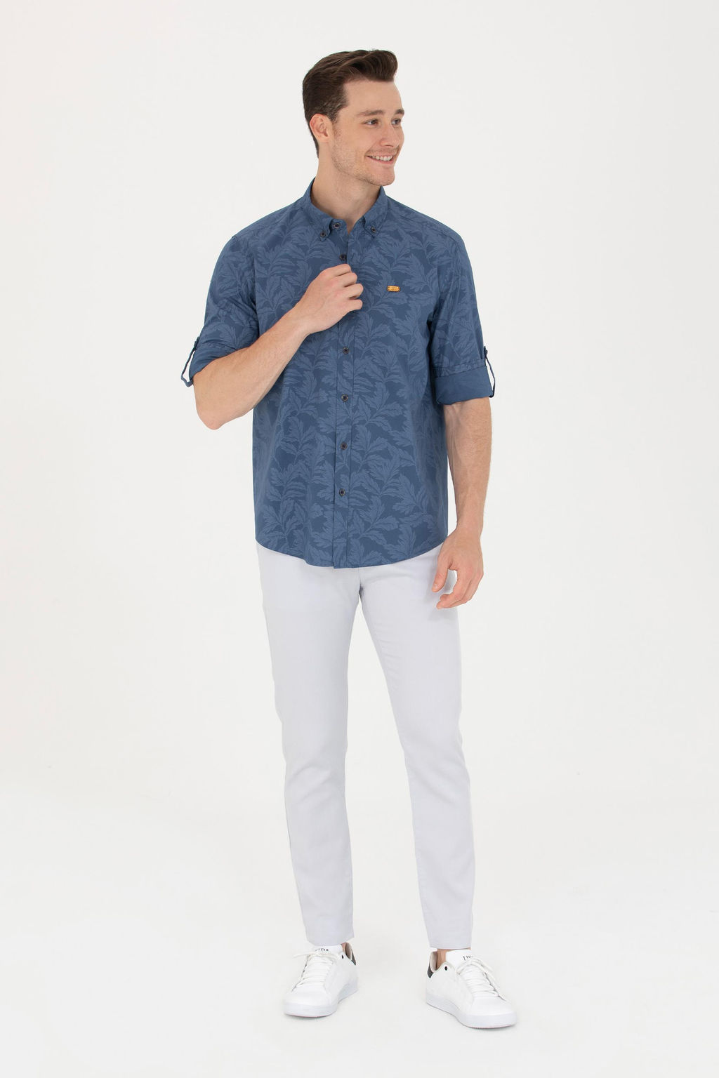 U. S. Polo Assn Мужская темно-синяя рубашка с длинным рукавом - U.s. polo assn фото 4