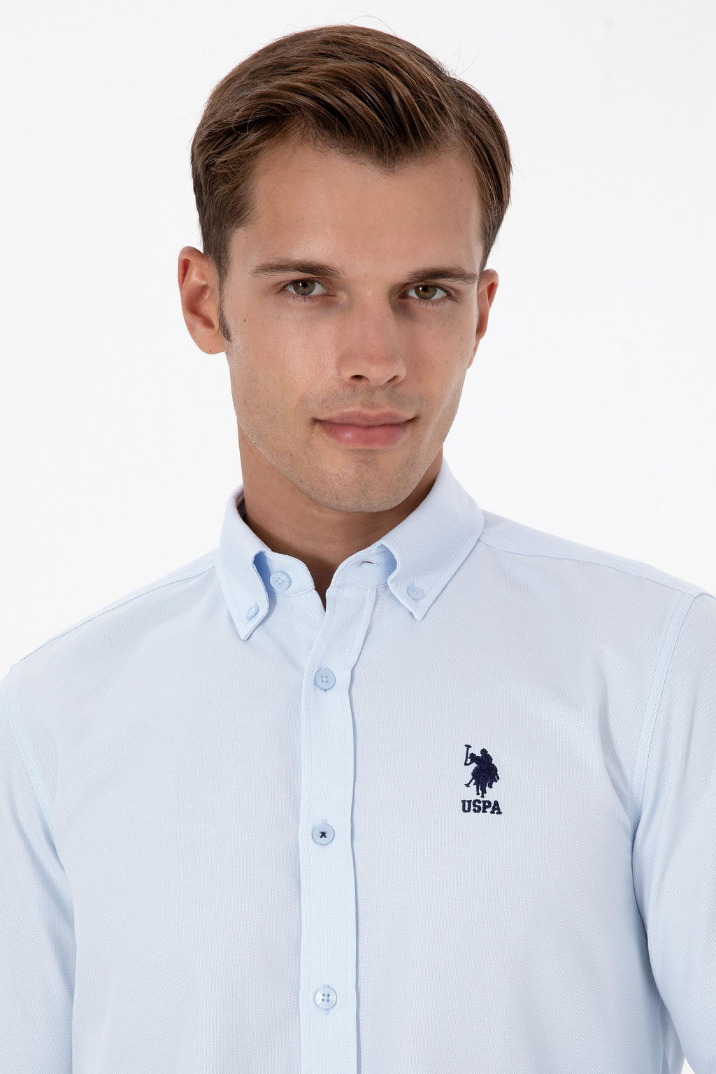Erkek A__k Mavi Uzun Kollu Basic G_mlek Sepette S_rpriz _ndirim - U.s. polo assn фото 2