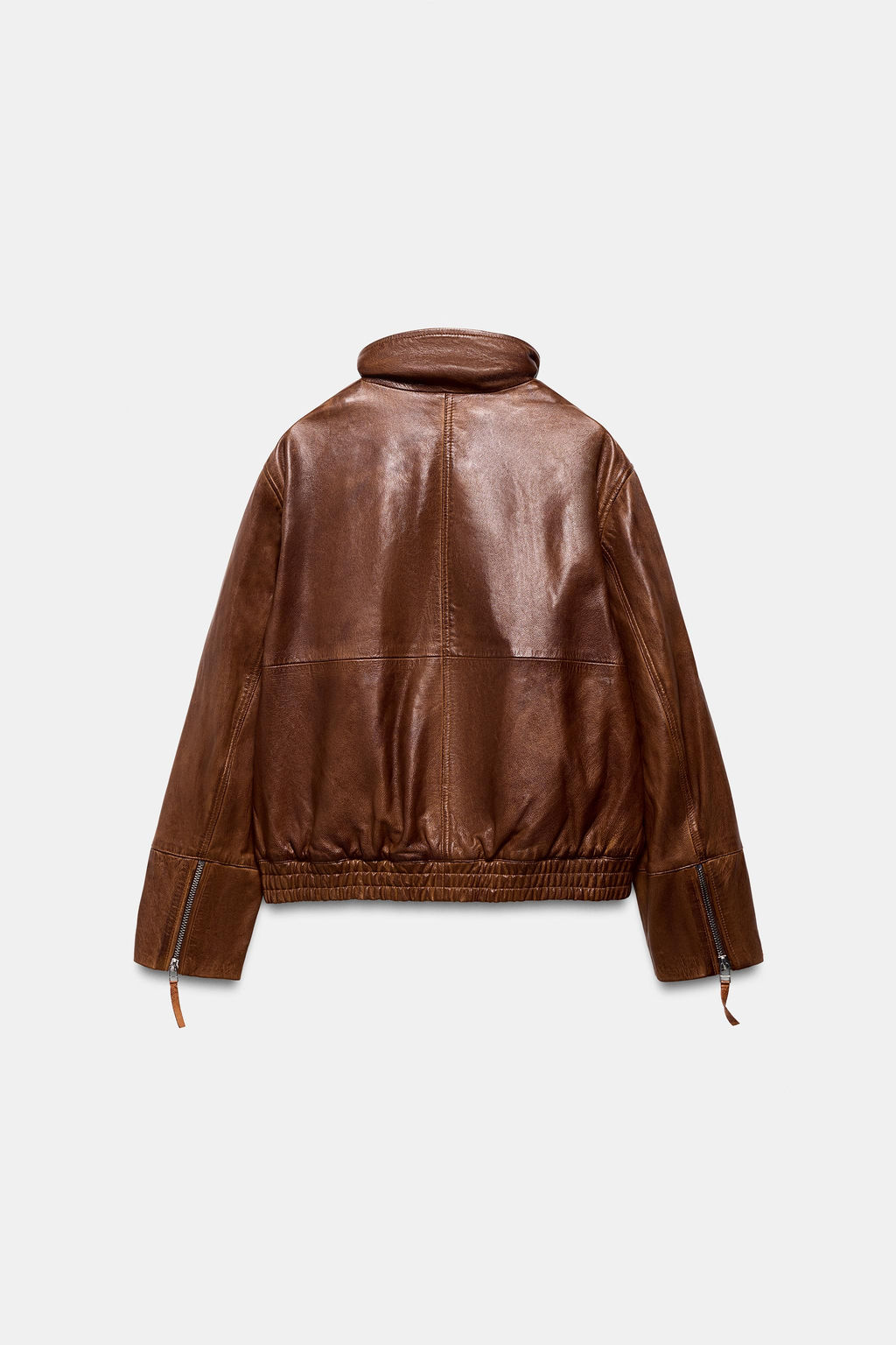 100% LEATHER BOMBER JACKET ZW COLLECTION LIMITED EDITION - Zara фото 18