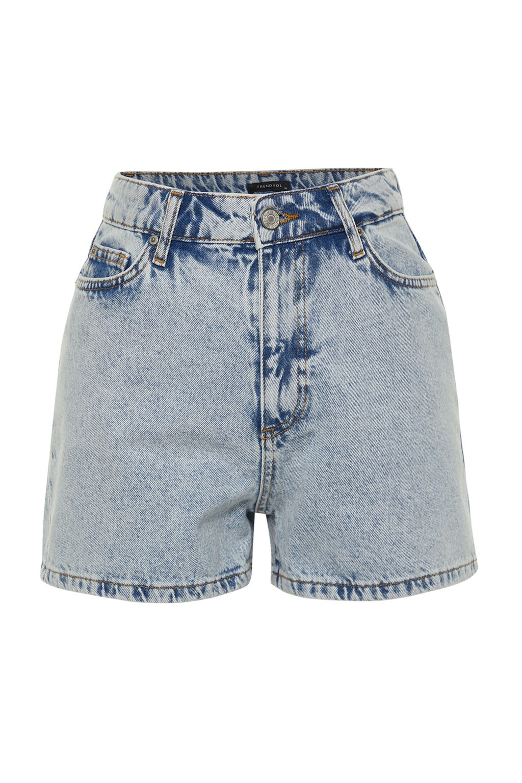 Ac?k Mavi Yuksek Bel City Boy Denim Sort TWOSS23SR00199