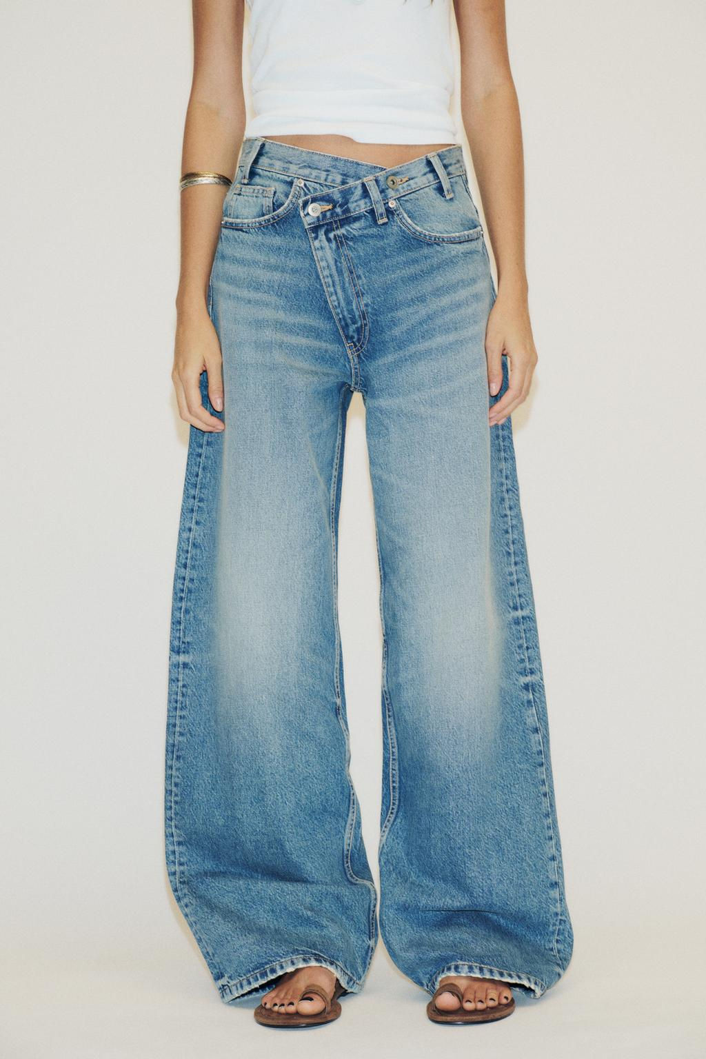 TRF WIDE-LEG HIGH-WAIST JEANS WITH CROSSOVER WAIST - Zara фото 8