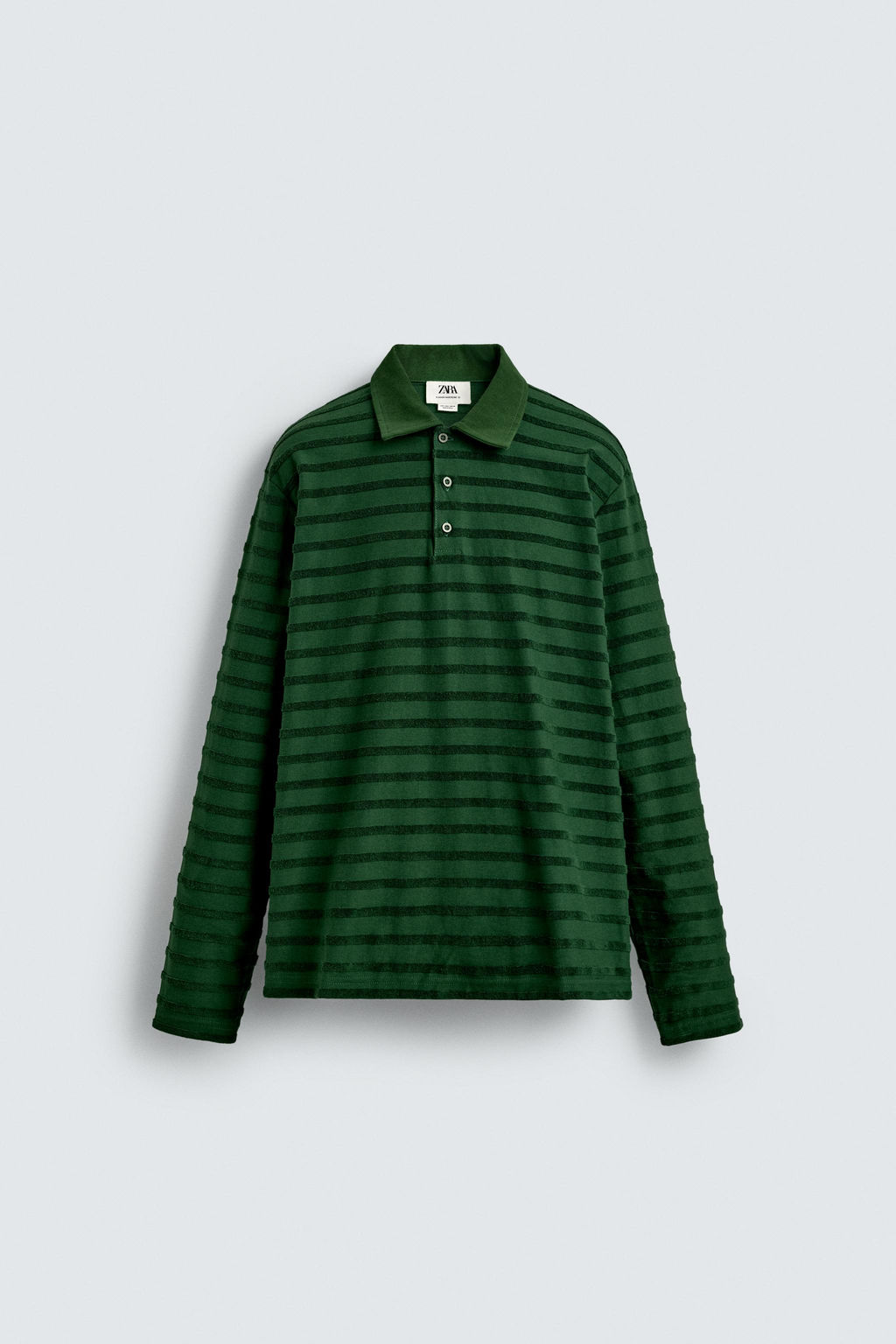 STRIPED JACQUARD TOWELLING POLO SHIRT - Zara фото 7