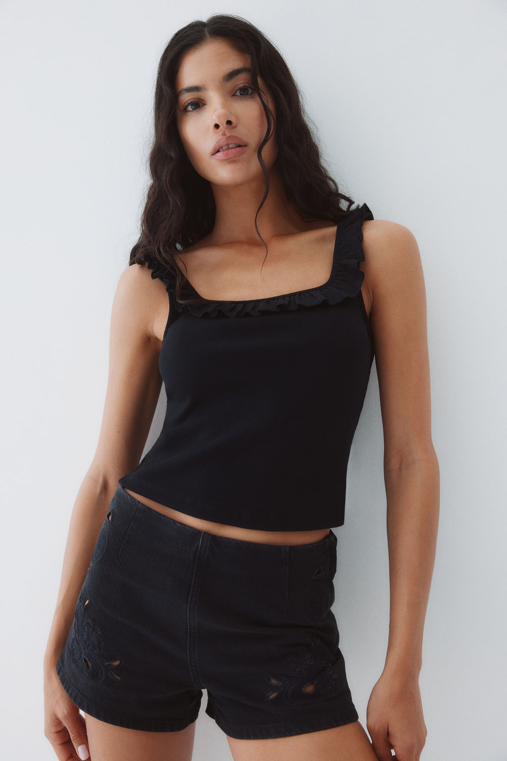 Top con ribete de volantes - H&m фото 4
