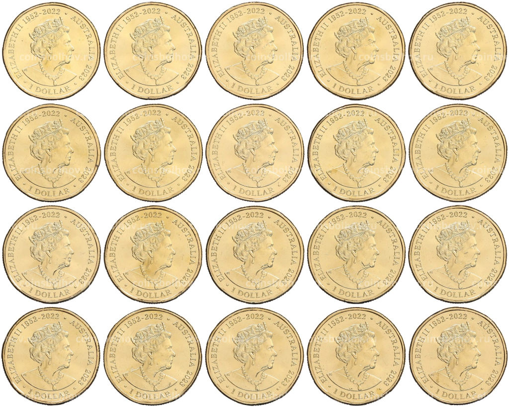 Набор из 20 монет 1 доллар 2023 года Австралия Австралийская футбольная лига (в буклете)