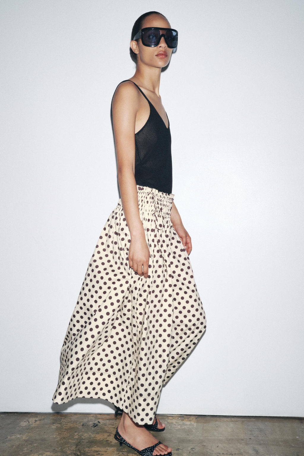 ZW COLLECTION POLKA DOT MIDI SKIRT - Zara фото 5
