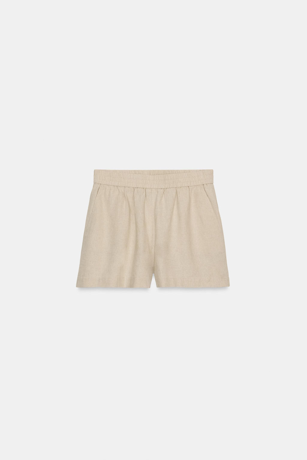 BERMUDA CON LINO CINTURA EL?STICA / Beige claro - Zara фото 3