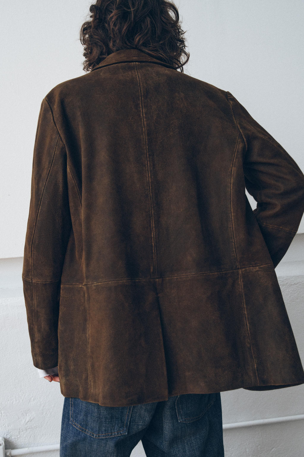 ZW COLLECTION LIMITED EDITION 100% SUEDE LEATHER BLAZER - Zara фото 4