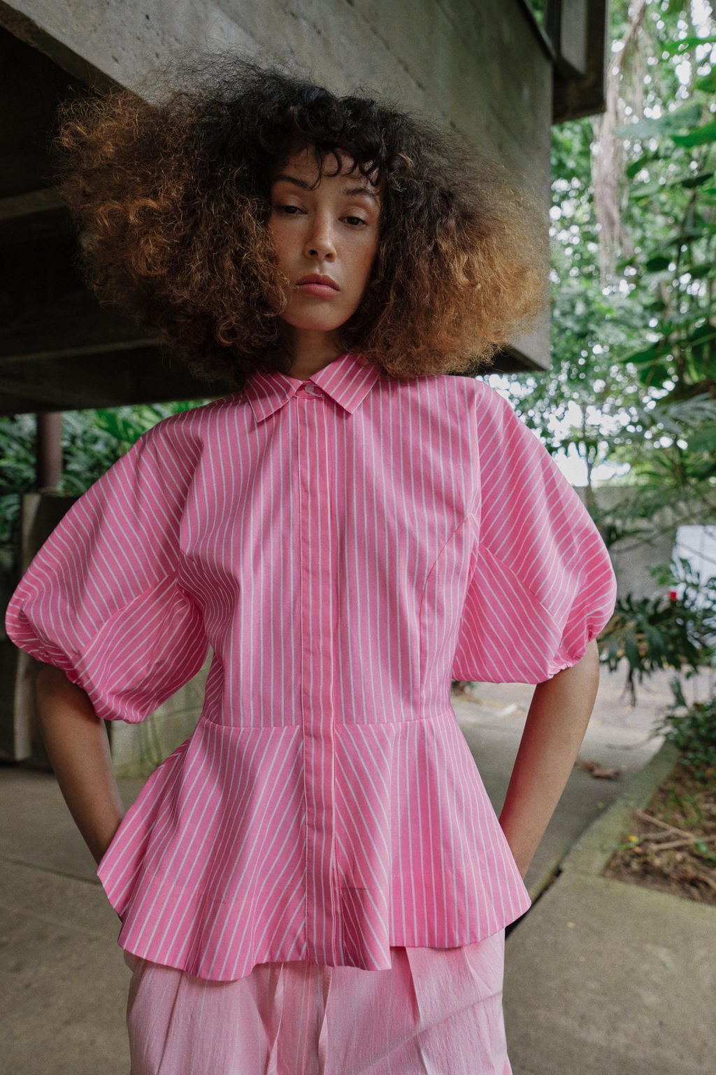 CAMISA POPEL?N RAYAS / Rosa - Zara фото 3