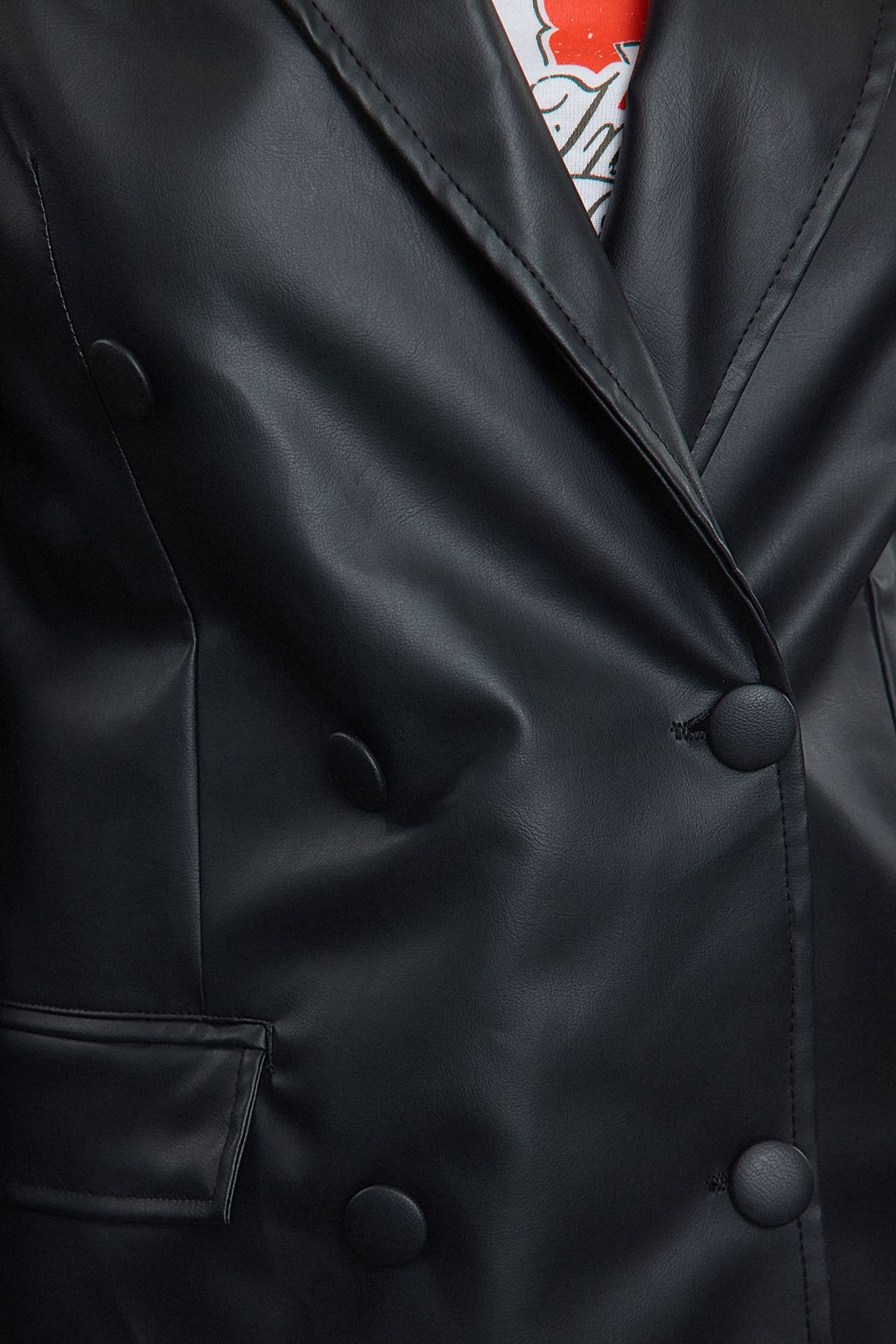 Trendyolmilla Fusya Suni Deri Kruvaze Kapama Astarl? Dokuma Blazer Ceket TWOAW21CE0156