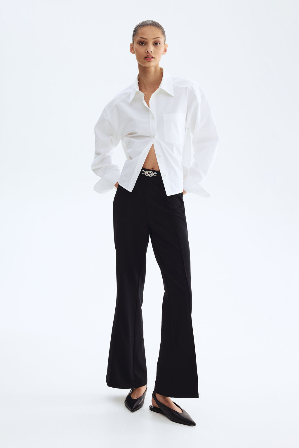 Pantal?n bootcut en punto roma - H&m фото 4