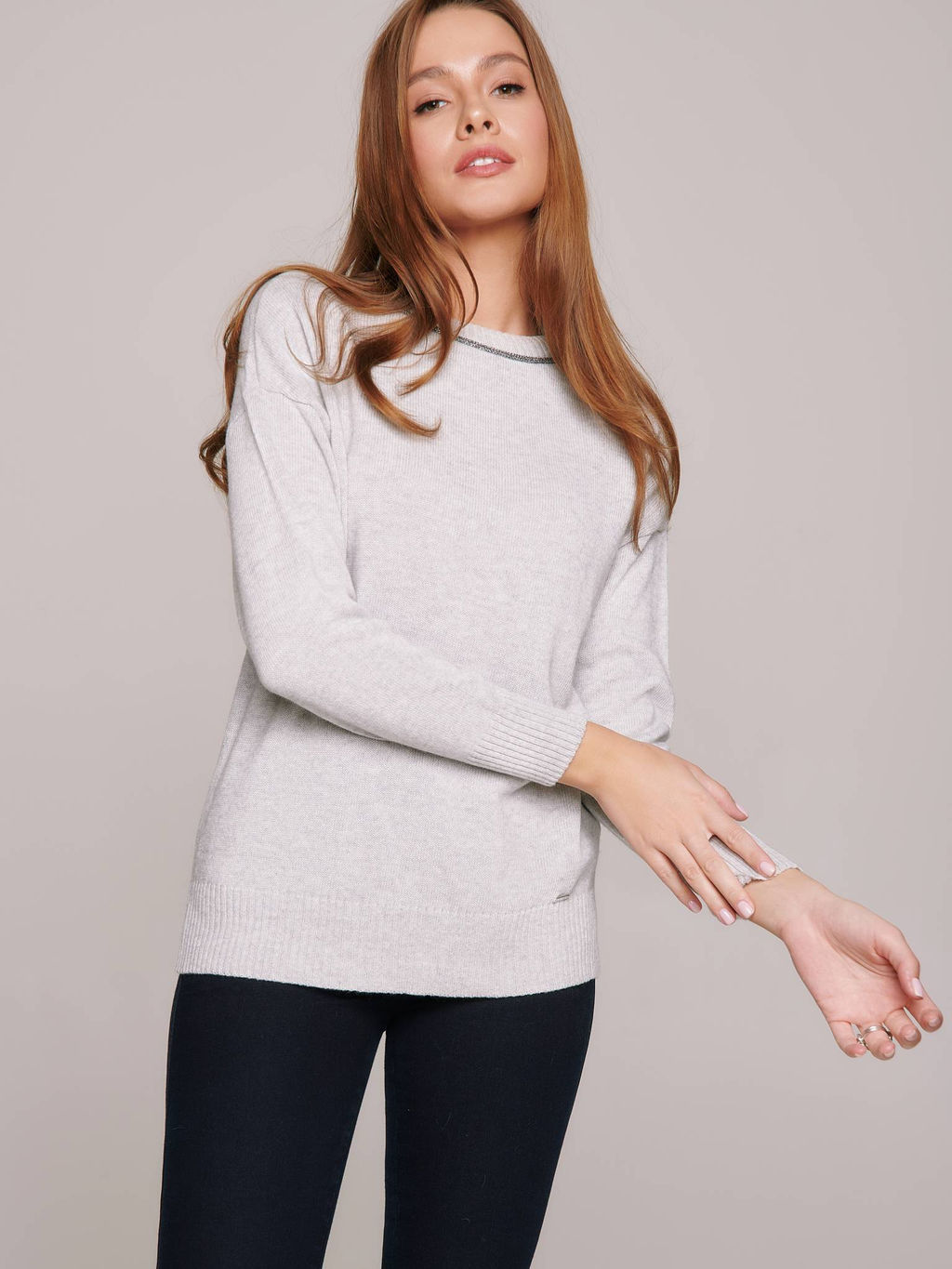 CONTE Туника из пряжи с вискозой, мериносовой шерстью и кашемиром LDK 114 light grey