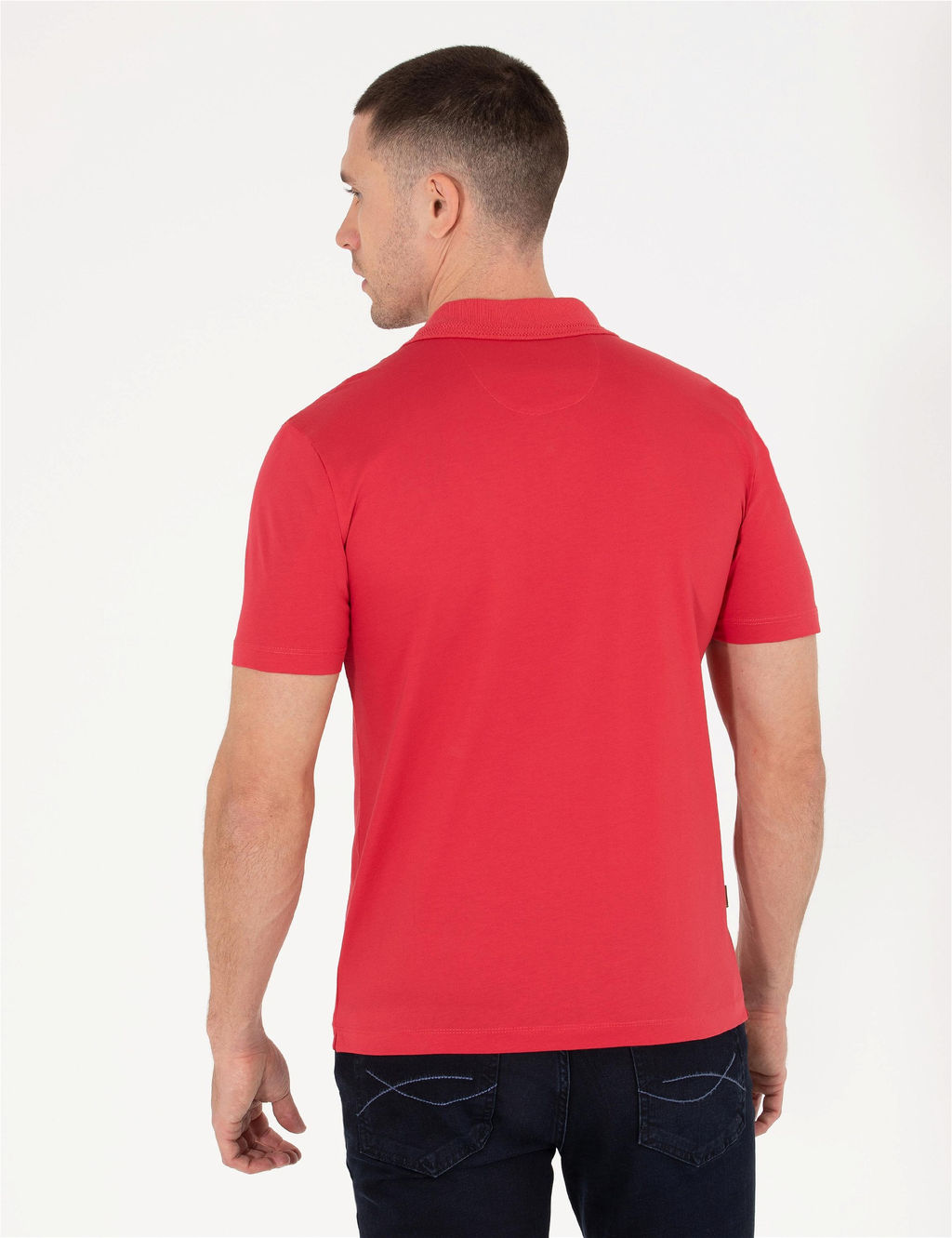 K_rm_z_ Regular Fit Polo Yaka Merserize Ti__rt - Pierre cardin фото 5