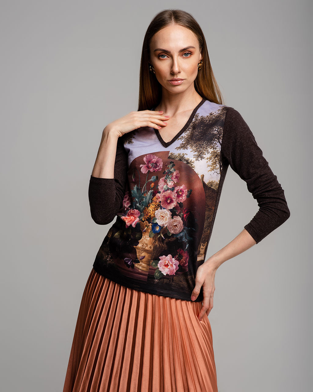 Лонгслив с вырезом мыс 70.9.3 * - Elena sorti фото 2