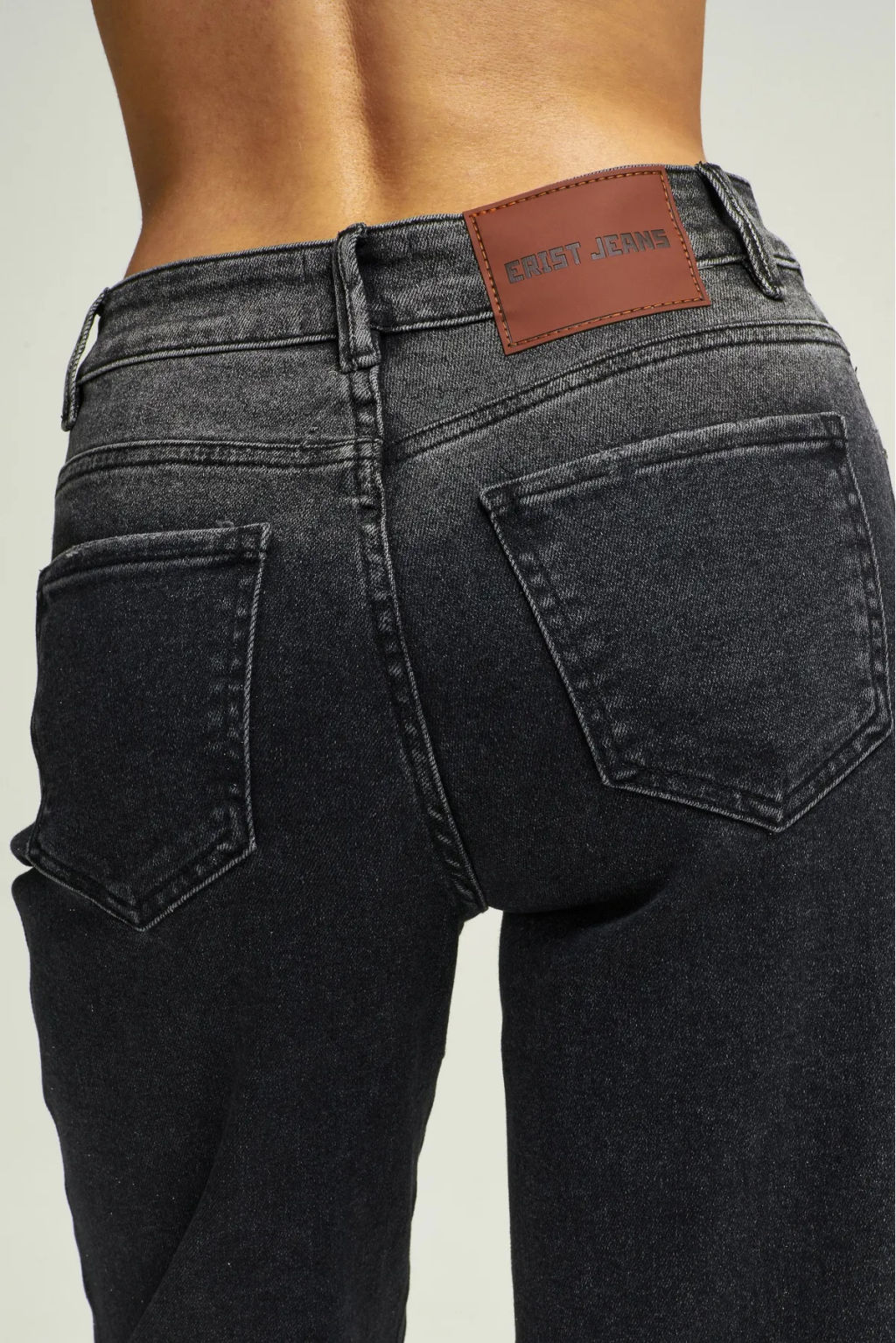 Джинсы Straight со стразами Black