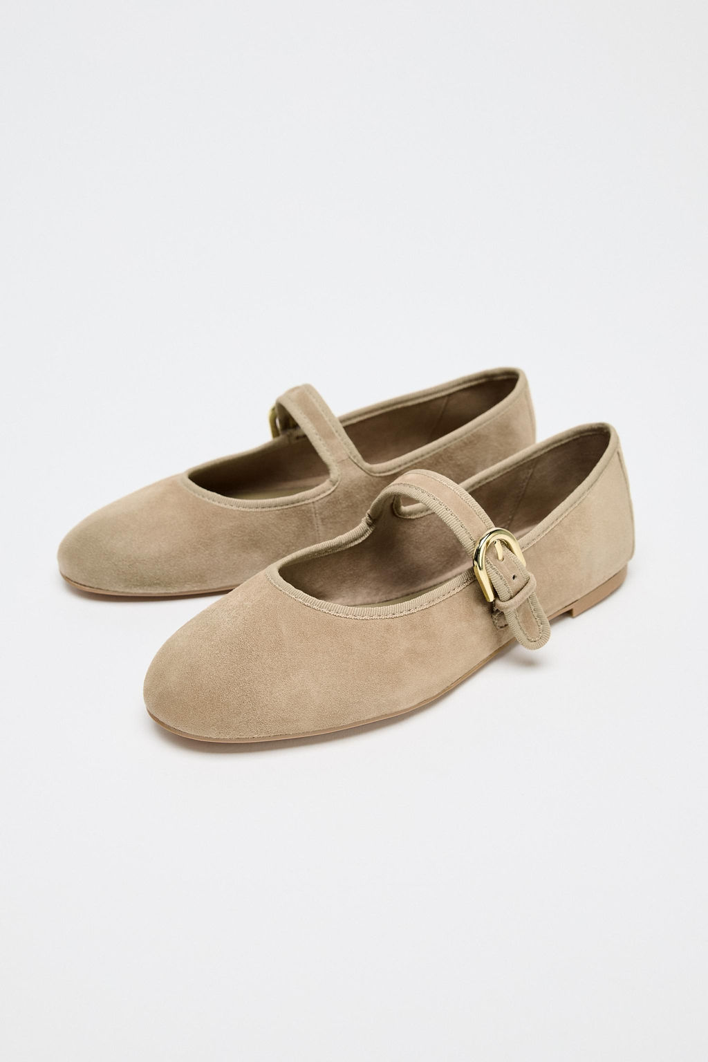 SUEDE STRAP BALLET FLATS - Zara фото 10