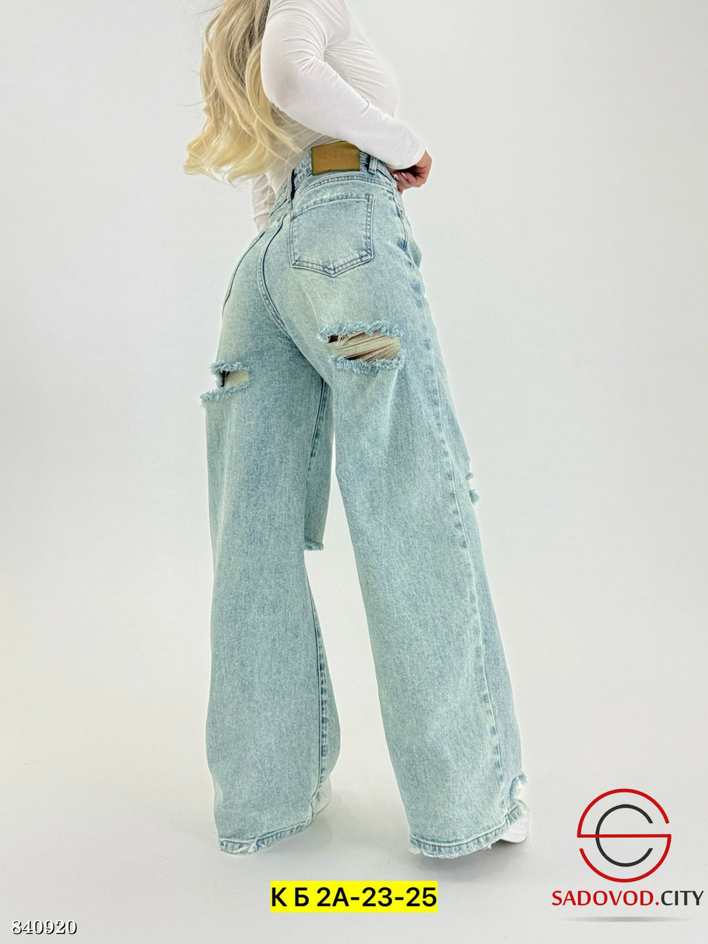 Джинсы широкие с высокой посадкой - Bruno фото 2