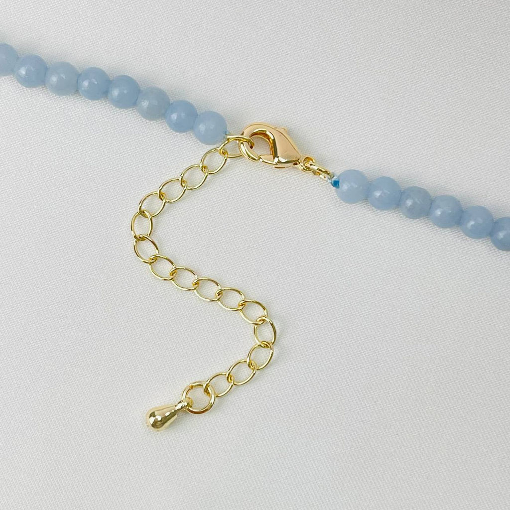 Бусы детские из Ангелита и Перламутра 34 см +