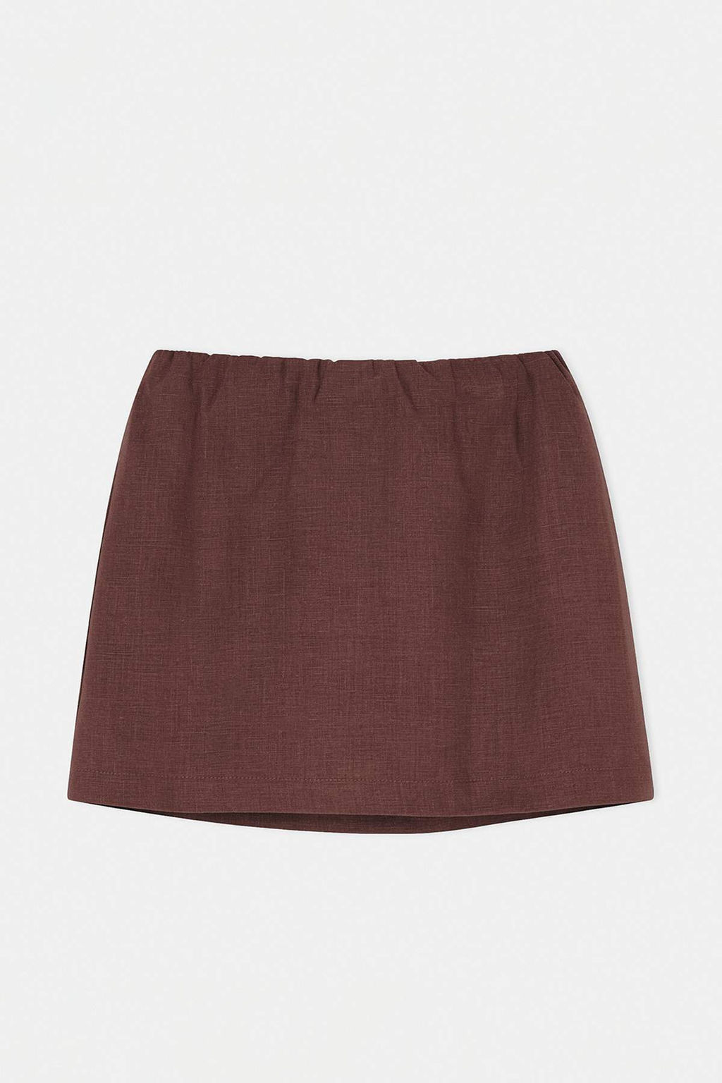 Kahverengi Ici Sortlu %100 Keten Super Mini Etek TWOSS26ET00166 - Trendyolmilla фото 6