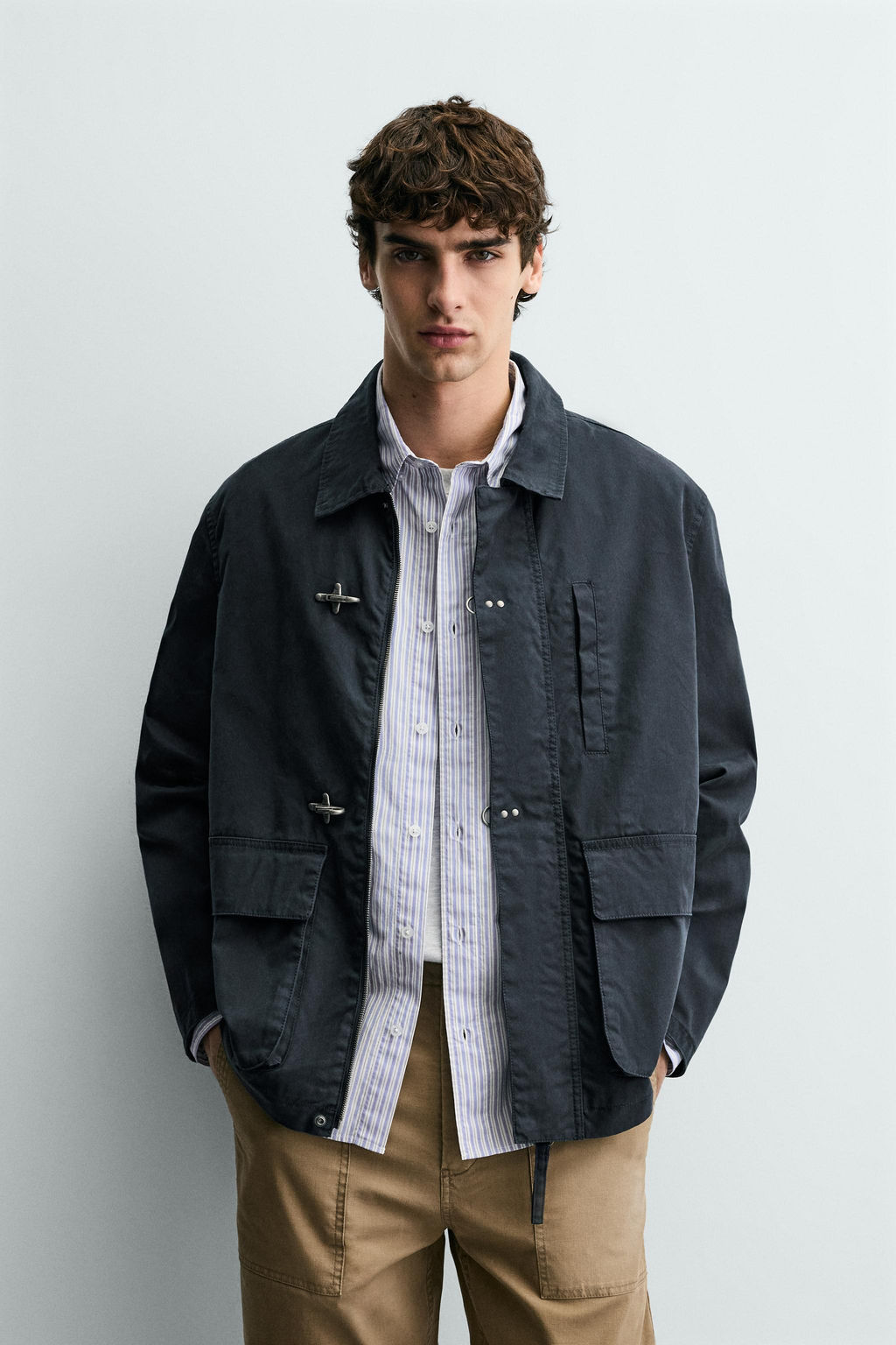 RELAXED FIT PARKA WITH FIREMAN CLASPS - Zara фото 11