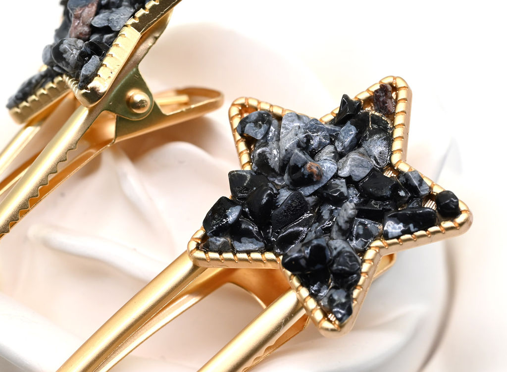 Заколка зажим Звезда с турмалином 7,5*3*1,8см - Радуга камня фото 6