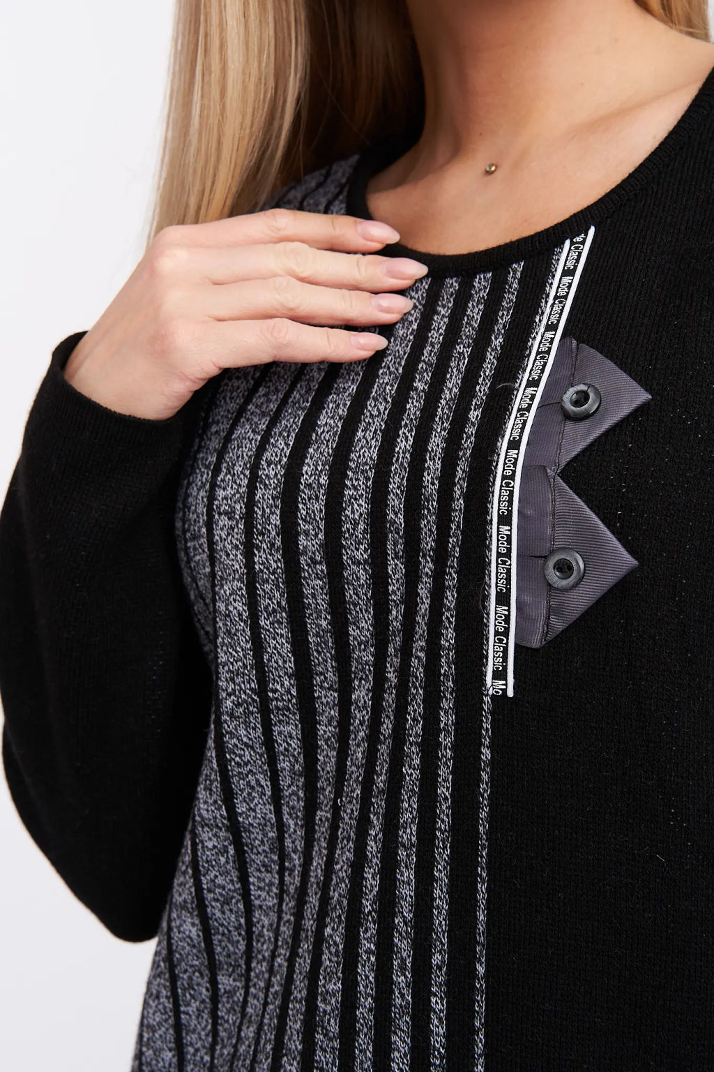 ЗЛАТА Платье С 1564/черно-серый