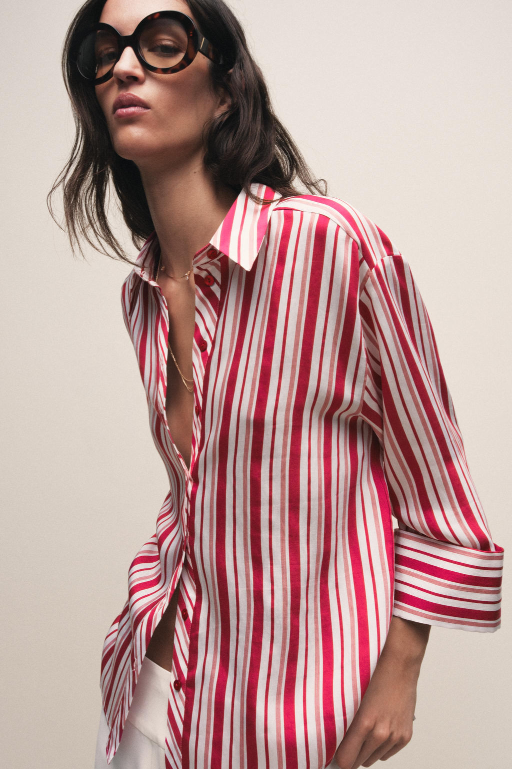 STRIPED SHIRT WITH TURN-UP SLEEVES - Zara фото 11