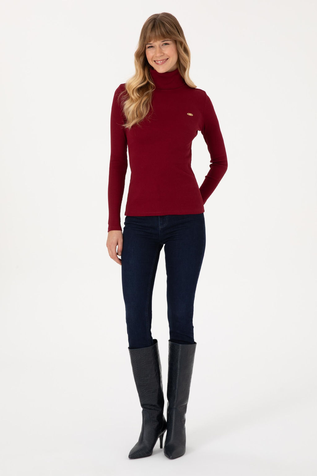 Kad_n Bordo Sweatshirt Sepette S_rpriz _ndirim