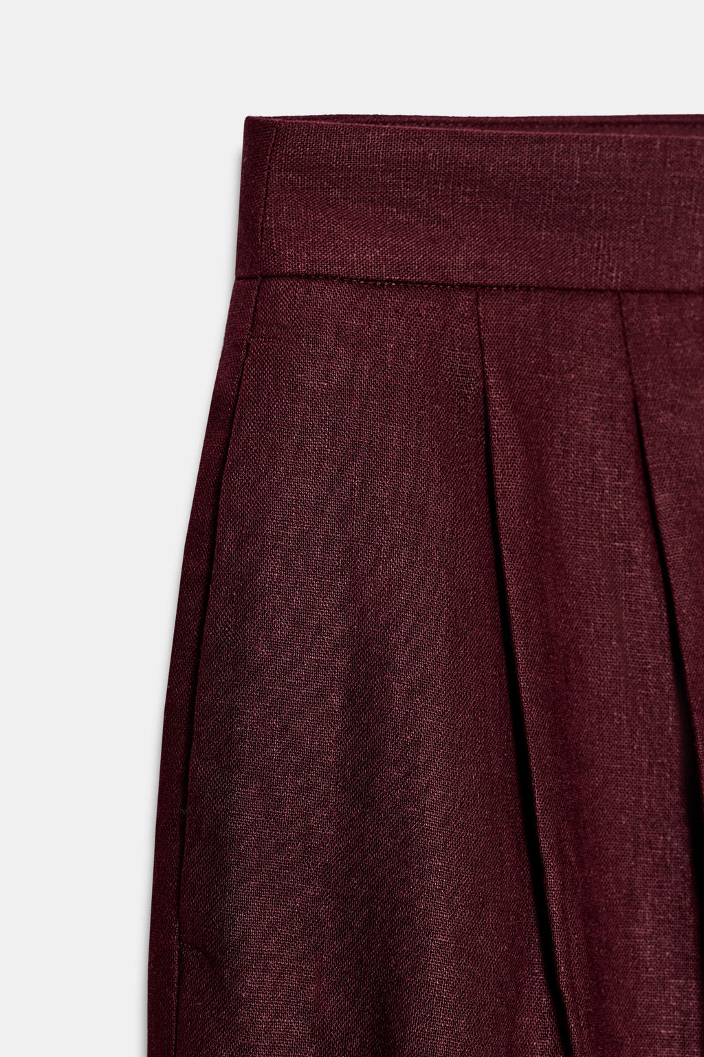 BERMUDA PINZAS CON LINO / Burgundy - Zara фото 6