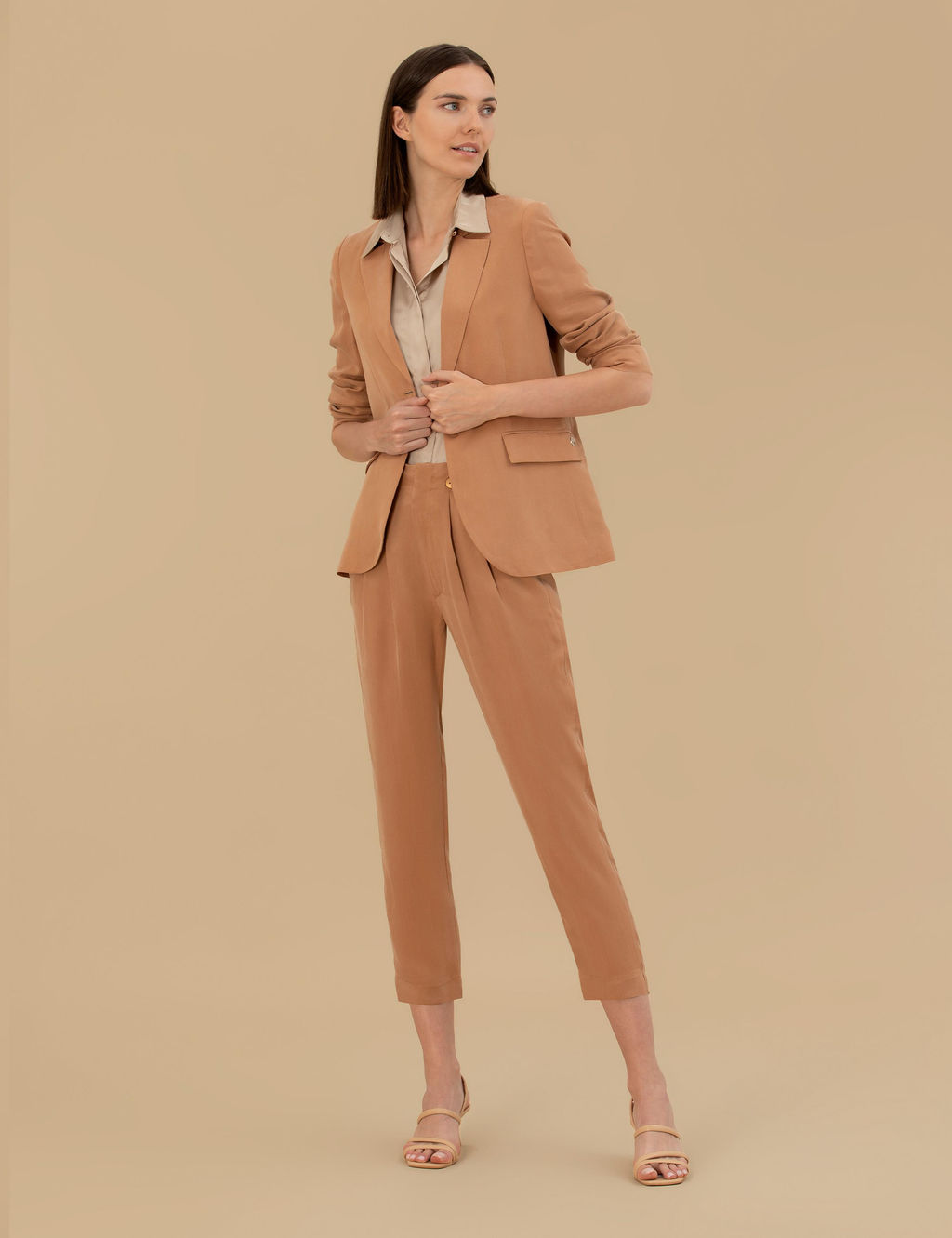 Kahverengi Kupro Regular Fit Ceket