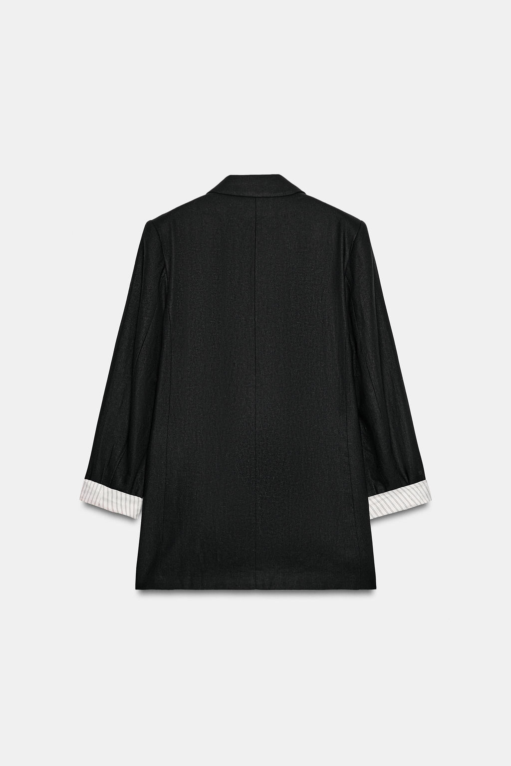 BLAZER CON LINO MANGA REMANGADA / Negro - Zara фото 7