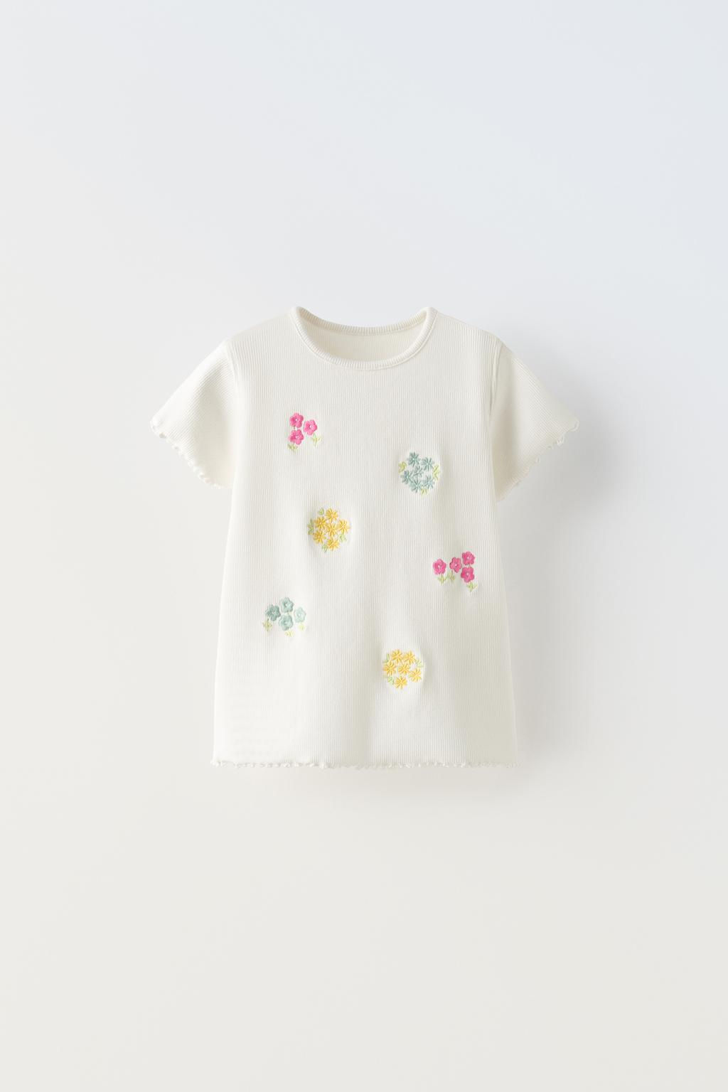 RIBBED T-SHIRT WITH EMBROIDERY